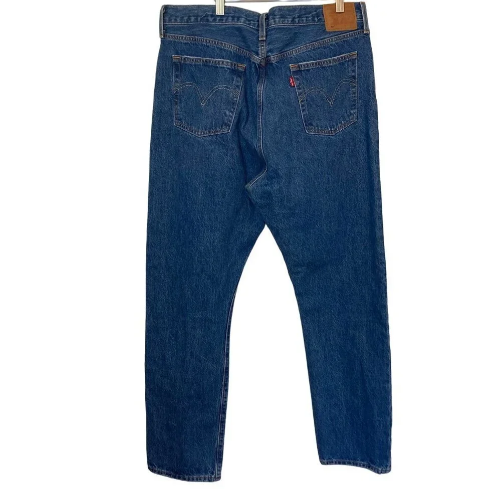 Levis 501XX Button Fly Jeans 34 x 30 Distressed 100% Cotton Medium Wash
